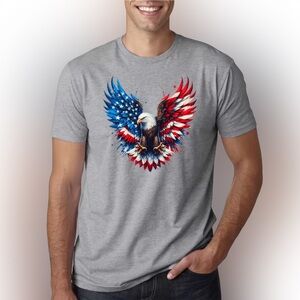Patriotic American Eagle T-Shirt USA Flag Wings Graphic